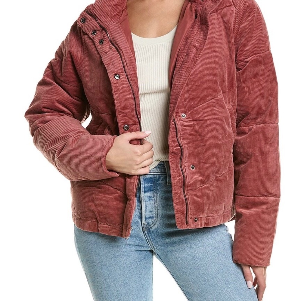 Splendid Coat Milla Corduroy Puffer Jacket Pink Mauve Small Cozy Winter‎ Fall